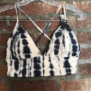 H&M Blue & White Tie Dye Swim Top